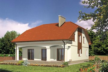  Projekt domu PK 02 (KRL1075) - projekt domu parterowego z poddaszem - Zdjęcie 2