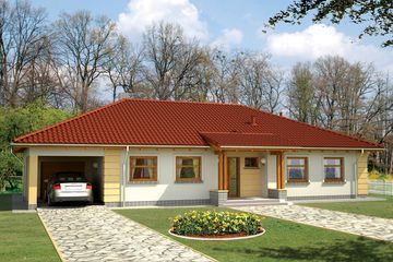  Projekt domu Hania z garażem (WRX1042) - projekt domu parterowego - Zdjęcie 1