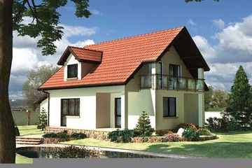  Projekt domu Agat - szkielet drewniany lekki (KRD1001) - projekt domu parterowego z poddaszem - Zdjęcie 1