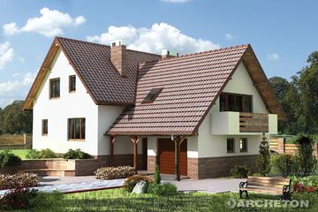  Projekt domu Jutrzenka - murowana - ceramika (KRD1099) - projekt domu parterowego z poddaszem - Zdjęcie 1