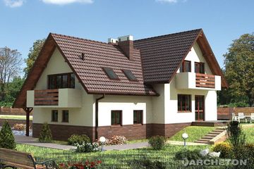  Projekt domu Jutrzenka - murowana - ceramika (KRD1099) - projekt domu parterowego z poddaszem - Zdjęcie 2