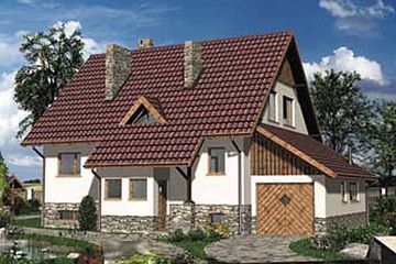  Projekt domu KRAB III (KRD1121) - projekt domu parterowego z poddaszem - Zdjęcie 1