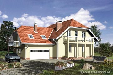  Projekt domu Opoka (KRD1171) - projekt domu parterowego z poddaszem - Zdjęcie 1