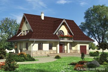  Projekt domu Orlik - murowana – beton komórkowy (KRD1174) - projekt domu parterowego z poddaszem - Zdjęcie 1