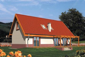  Projekt domu Ruda (w. II) (WRC1333) - projekt domu parterowego z poddaszem - Zdjęcie 1