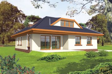 Projekt domu DO USUNIĘCIA Dąbrówka (G1) - parterowy z poddaszem dom - ujęcie 2