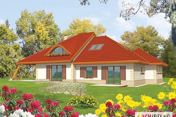  Projekt domu Diuna wole oko (WRC1355) - projekt domu parterowego z poddaszem - Zdjęcie 2