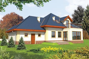  Projekt domu DO USUNIĘCIA Dana (G2) (WRC1382) - projekt domu parterowego z poddaszem - Zdjęcie 1