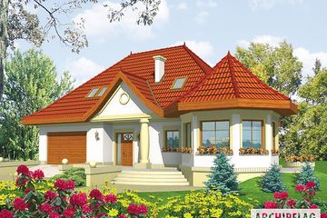  Projekt domu Esmeralda mała (WRC1392) - projekt domu parterowego z poddaszem - Zdjęcie 1