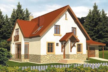  Projekt domu Helena (WRC1668) - projekt domu parterowego z poddaszem - Zdjęcie 1