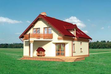  Projekt domu Szpak (KRD1227) - projekt domu parterowego z poddaszem - Zdjęcie 2