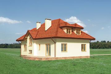  Projekt domu Ustronie - murowana – ceramika (KRD1242) - projekt domu parterowego z poddaszem - Zdjęcie 2