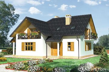  Projekt domu Iga - murowana – ceramika (KRD1276) - projekt domu parterowego z poddaszem - Zdjęcie 1