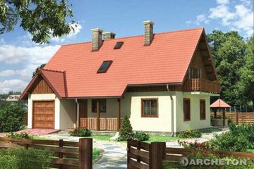  Projekt domu LUBOMIR (KRD1281) - projekt domu parterowego z poddaszem - Zdjęcie 1