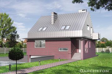  Projekt domu Tytan (KRD1588) - projekt domu parterowego z poddaszem - Zdjęcie 1