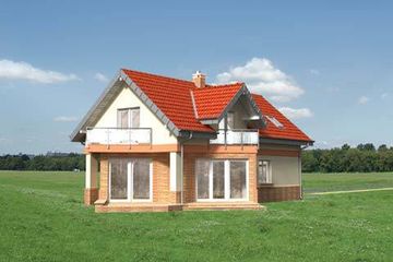  Projekt domu Tukan Midi - murowana - beton komórkowy (KRD1671) - projekt domu parterowego z poddaszem - Zdjęcie 2