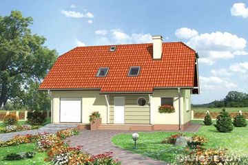  Projekt domu Hugo - murowana – beton komórkowy (KRD1748) - projekt domu parterowego z poddaszem - Zdjęcie 1