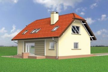  Projekt domu Hugo - murowana – beton komórkowy (KRD1748) - projekt domu parterowego z poddaszem - Zdjęcie 2