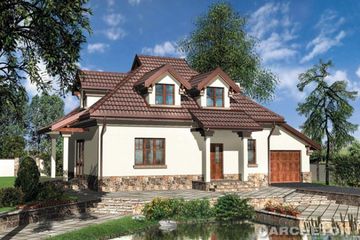  Projekt domu Bogusz (KRD1795) - projekt domu parterowego z poddaszem - Zdjęcie 1