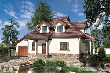  Projekt domu Bogusz (KRD1795) - projekt domu parterowego z poddaszem - Zdjęcie 2