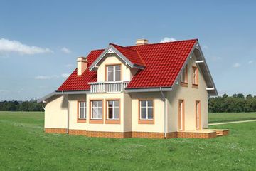  Projekt domu Telesfor - murowana – ceramika (KRD1843) - projekt domu parterowego z poddaszem - Zdjęcie 2