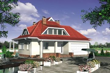  Projekt domu Sieciech (KRD1896) - projekt domu parterowego z poddaszem - Zdjęcie 1