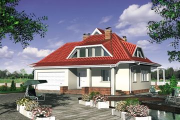  Projekt domu Sieciech (KRD1896) - projekt domu parterowego z poddaszem - Zdjęcie 2