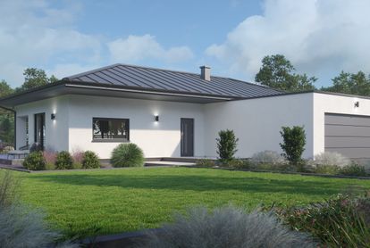 Zdjęcie Dom prefabrykowany P.13 z dachem kopertowym z garażem