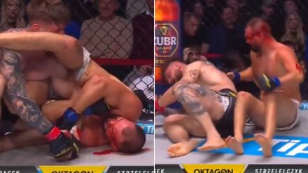 Zakrwawiony Polak poddał rywala