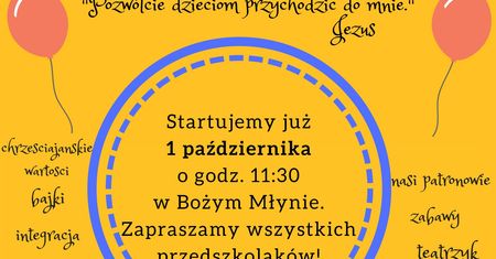 Boży Młyn - niedzielna szkółka dla dzieci