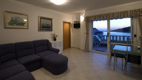 Apartament 4-osobowy z klimatyzacją z widokiem na morze z 1 pomieszczeniem sypialnianym A-7484-a