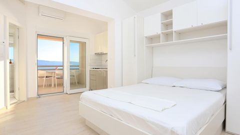 Apartament 3-osobowy z klimatyzacją z widokiem na morze z 1 pomieszczeniem sypialnianym AS-4795-f