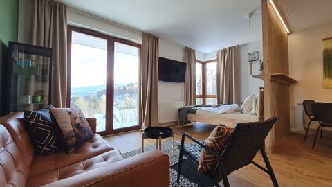 Apartament 2-osobowy z balkonem z widokiem na góry z 1 pomieszczeniem sypialnianym