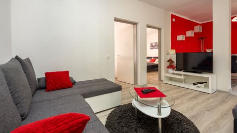 Apartament 5-osobowy z klimatyzacją z widokiem na morze z 2 pomieszczeniami sypialnianymi
