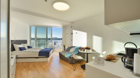 Apartament 3-osobowy z tarasem z widokiem na morze z 1 pomieszczeniem sypialnianym