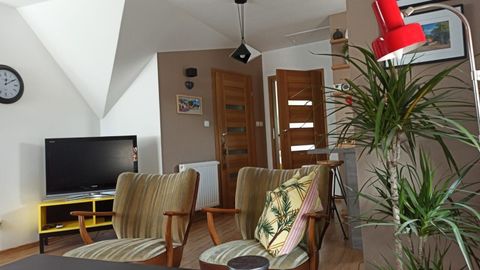 Apartament 6-osobowy na poddaszu Lux z 3 pomieszczeniami sypialnianymi