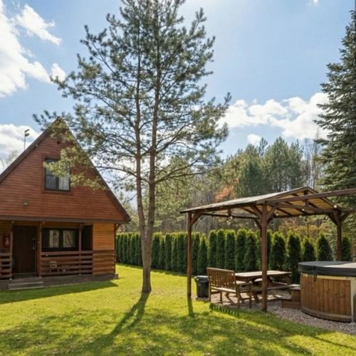Całoroczny, drewniany domek przy lesie Prażmów Nowy