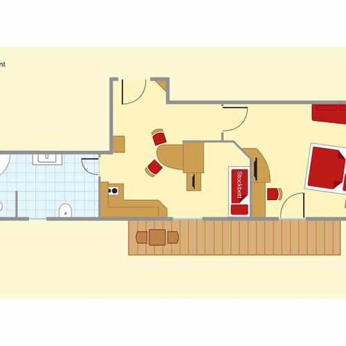 Apartament standard cu balcon cu 2 camere pentru 4 pers.