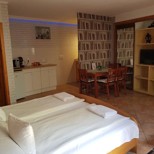 Apartament la parter cu 1 camera pentru 2 pers. (se poate solicita pat suplimentar)