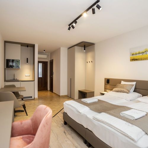 Apartament studio la parter cu 1 camera pentru 2 pers.