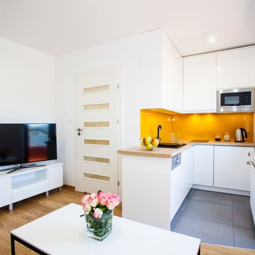 Apartament 4-osobowy na piętrze z balkonem z 2 pomieszczeniami sypialnianymi