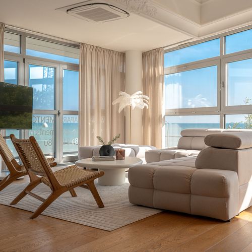 Apartament 6-osobowy z klimatyzacją z widokiem na morze z 3 pomieszczeniami sypialnianymi