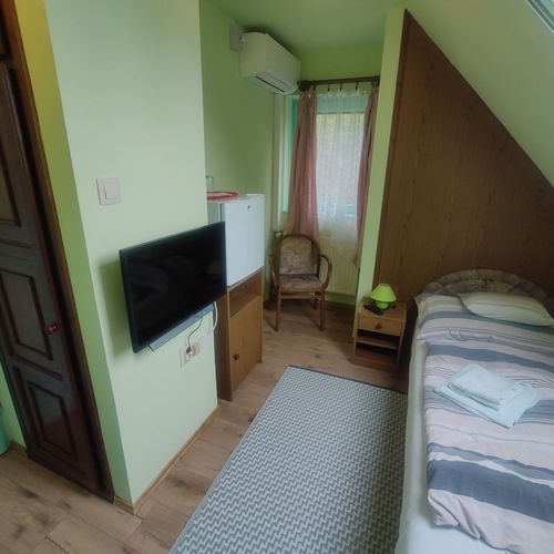 Camera twin la mansardă cu vedere spre grădină