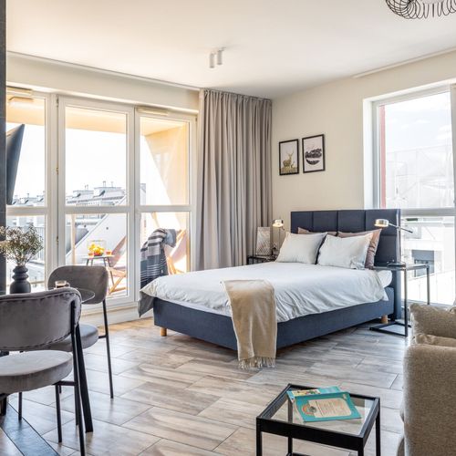 Apartament cu aer condiționat cu panoramă cu 1 camera pentru 4 pers.