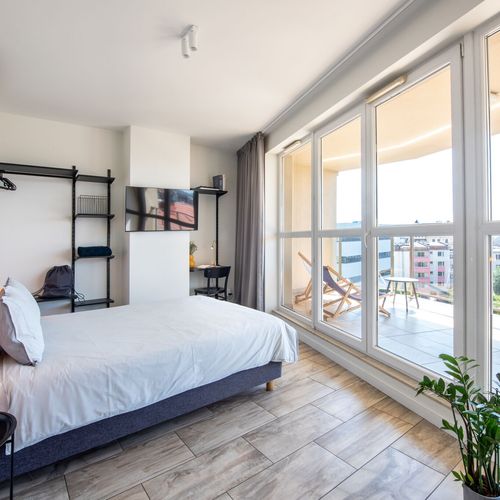 Apartament cu aer condiționat cu panoramă cu 1 camera pentru 2 pers.