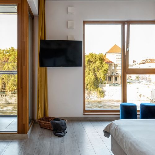 Apartament 2-osobowy z widokiem na rzekę z 1 pomieszczeniem sypialnianym
