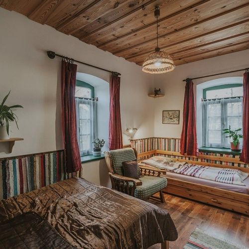 Domek letniskowy 12-osobowy Przyjazny podróżom rodzinnym z widokiem na ogród