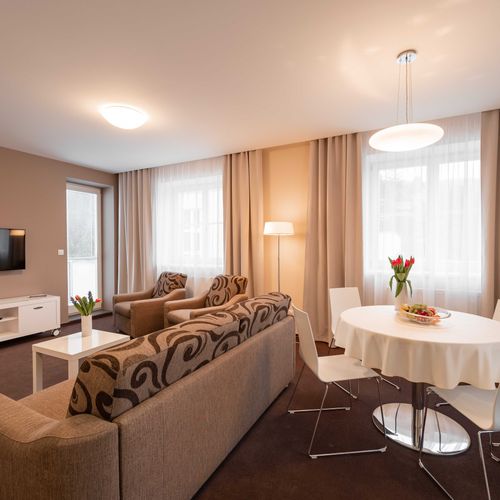 Apartament junior cu chicinetă proprie cu 1 camera pentru 2 pers. (se poate solicita pat suplimentar)