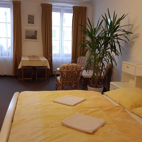 Camera dubla cu baie cu vedere spre oraș (se poate solicita pat suplimentar)