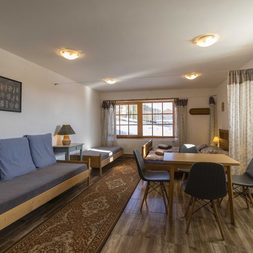 Apartament cu chicinetă proprie cu vedere spre grădină cu 1 camera pentru 4 pers.